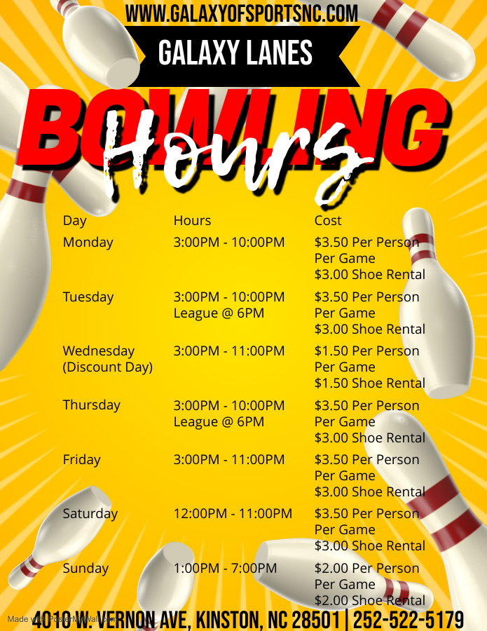 Galaxy Bowling > Hours/Pricing